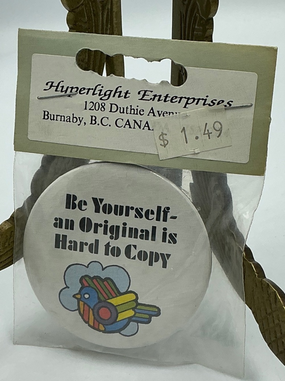 Vintage Pin Button Be Yourself An Original Is Hard To Copy Hyperlight